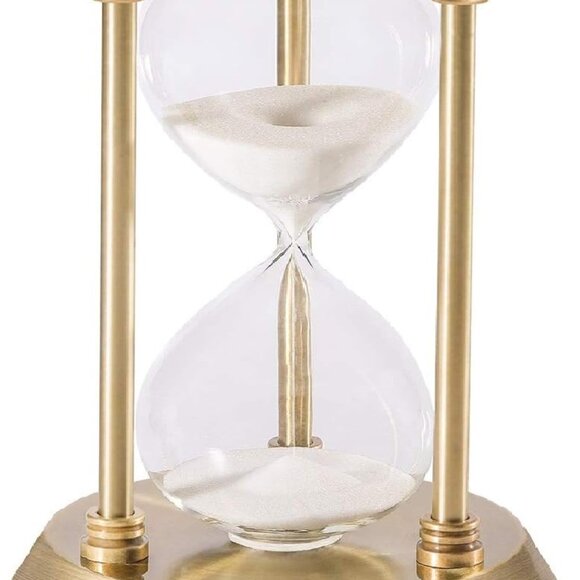 Other - Elegant Vintage Brass Hourglass Timer - 5 Minutes Sand Clock for Home & Office